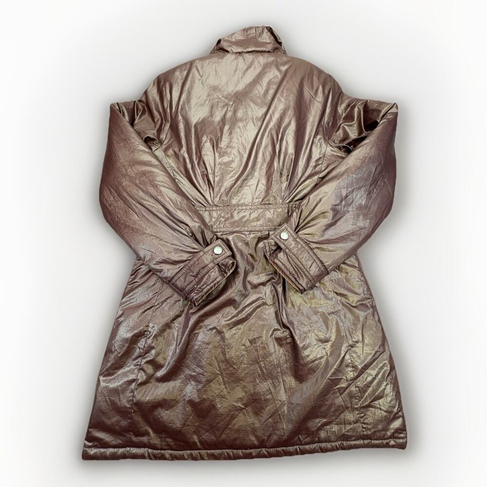 Patagonia Girls Medium 10 Insulated Long Coat Cocoa Parka Full Zip Pockets - Picture 4 of 14